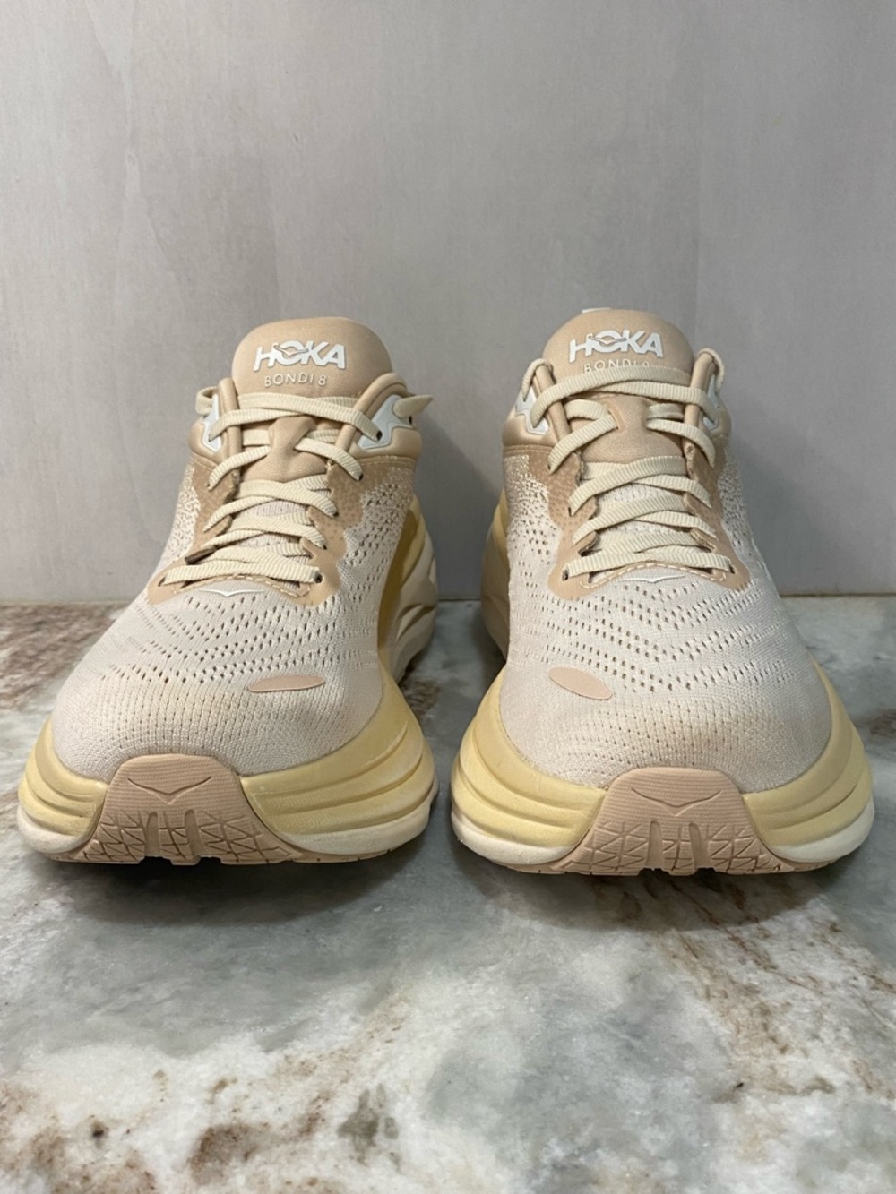 Hoka Bondi 8 Women's 9B Shifting Sand Eggnog Neutral Max Cushion - Picture 2 of 10